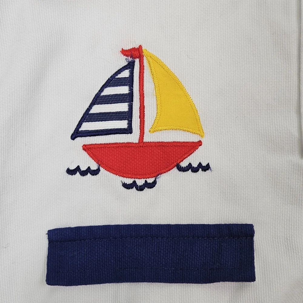 Vintage Small Steps Sailor Outfit 12 Months Nautical Sailboat Bow Tie One Piece